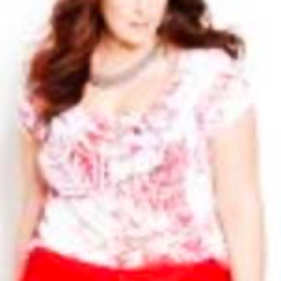 SHORT SLEEVE T-SHIRT, LOLLIPOP PINK, SIZE 3X, PRINTED BURNOUT, COTTON/POLYESTER, - Picture 1 of 3